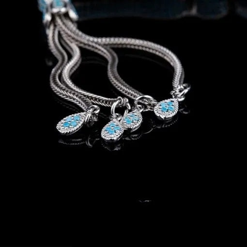 Exclusive Collection Micro Turquoise Detailed Silver Tasbih No3