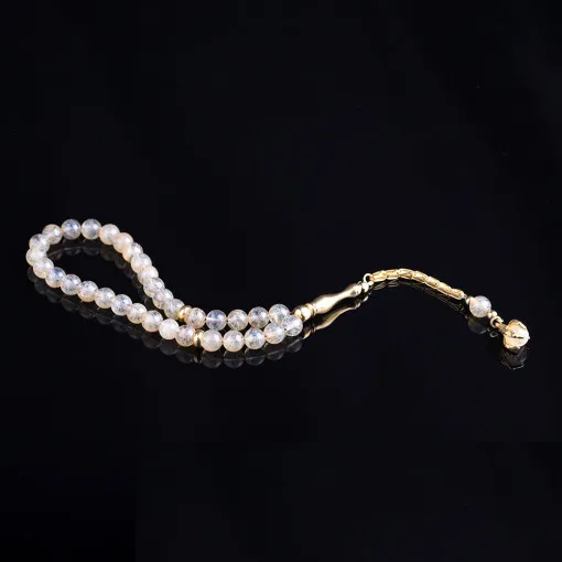 Citrine Stone Misbaha With Gold Imame
