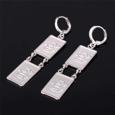 Allah Necklace Drop Earrings For Women GoldSilver Color Jewellery set IS1 IS2