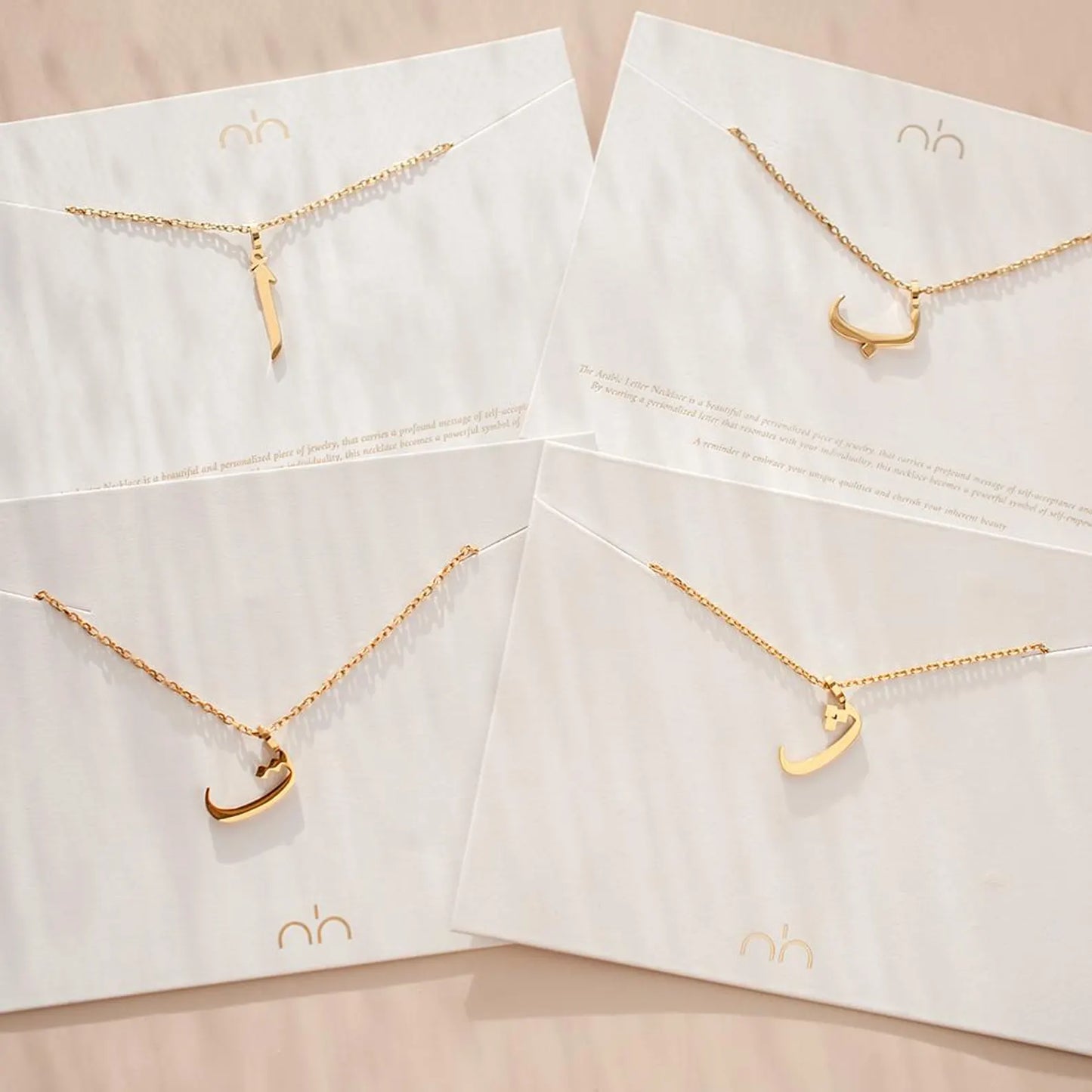 Personalized Arabic Letter Necklace Custom Initial Pendant in Arabic Jewellery