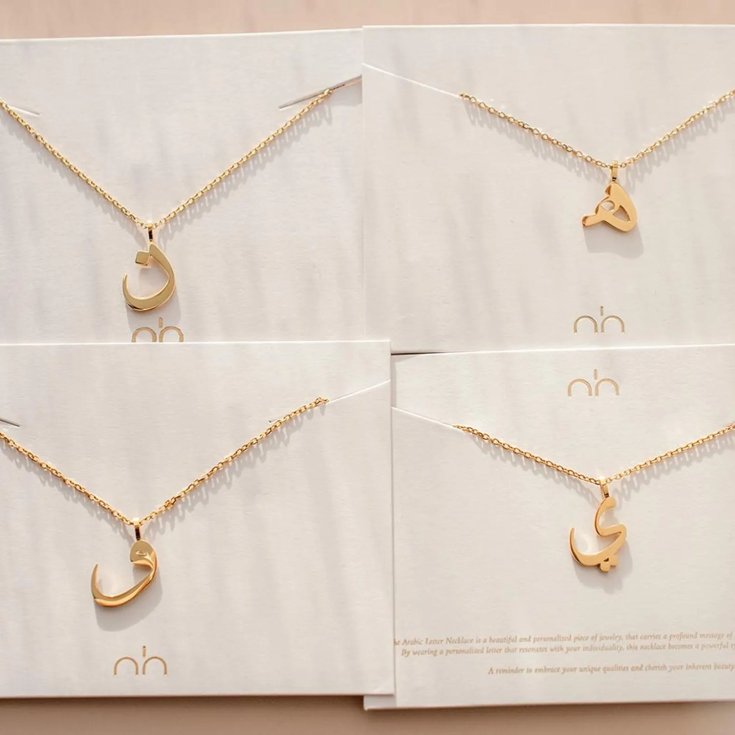 Personalized Arabic Letter Necklace Custom Initial Pendant in Arabic Jewellery