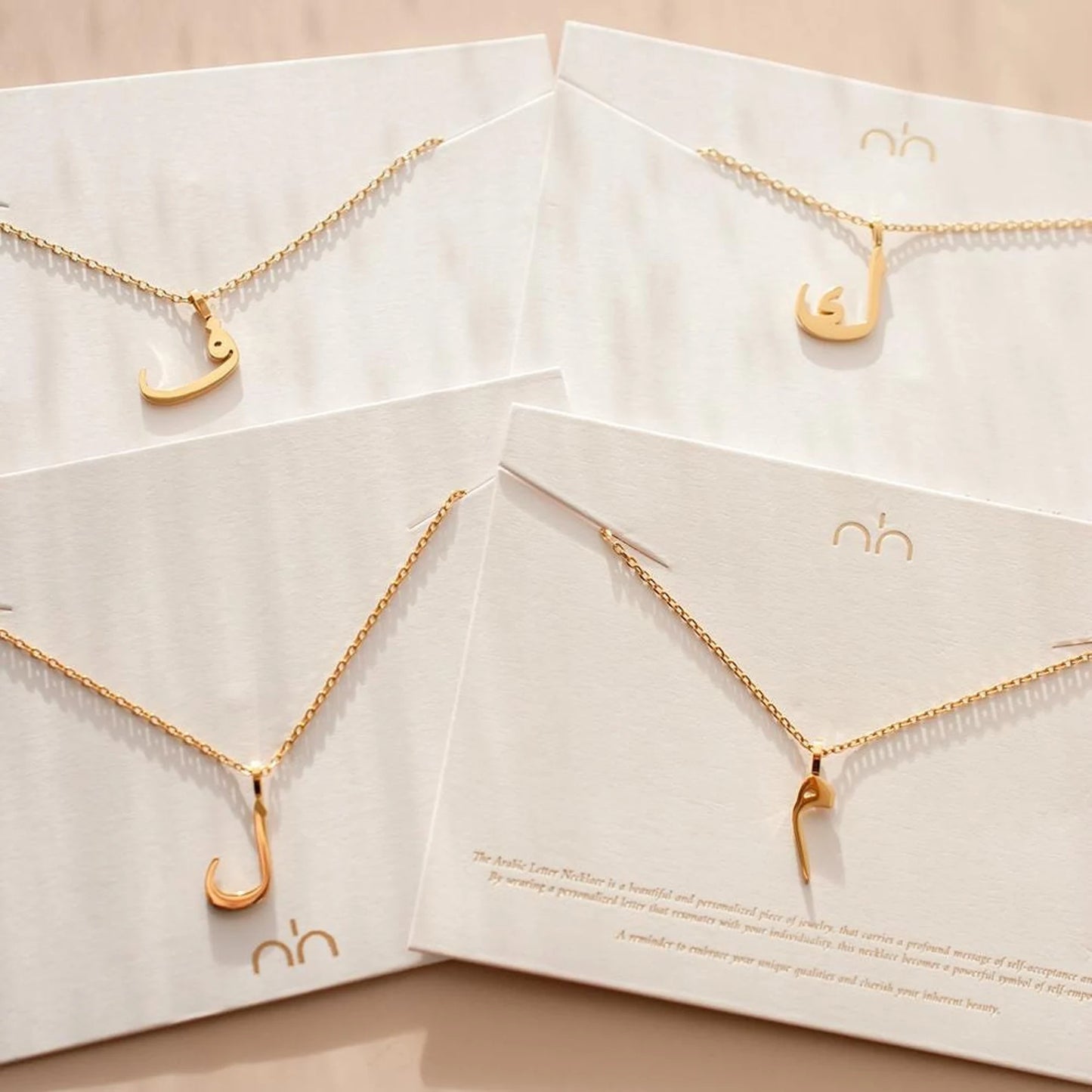 Personalized Arabic Letter Necklace Custom Initial Pendant in Arabic Jewellery