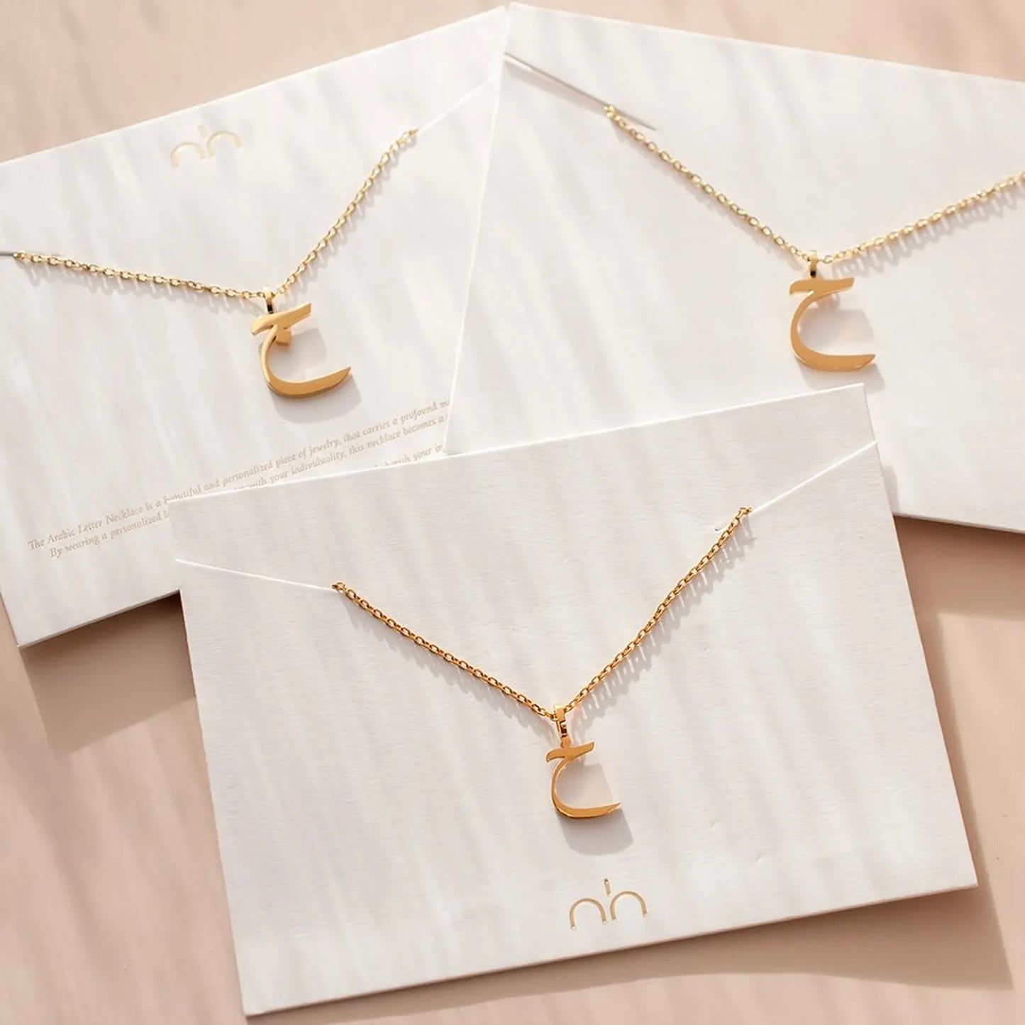 Personalized Arabic Letter Necklace Custom Initial Pendant in Arabic Jewellery