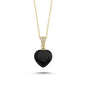 Heart Onyx Silver Necklace