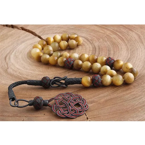 Silver Tiger’s Eye Tasbih With Kazaz Imame