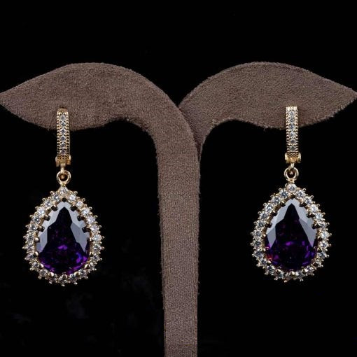 Hurrem Sultan Classic Amethyst Earrings