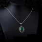 Emerald Green Filigree Silver Women Pendant