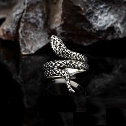 Snake Oxidized Silver Ring