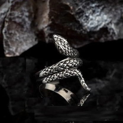 Snake Oxidized Silver Ring