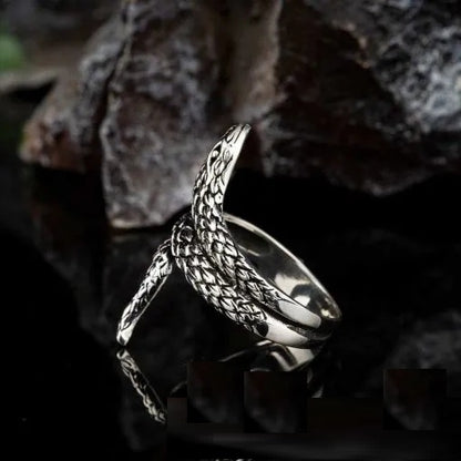 Snake Oxidized Silver Ring