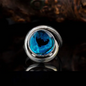 Blue Abalone Twisted Silver Women Ring