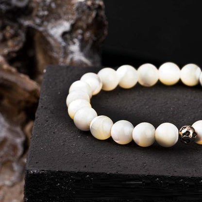 Mother of Pearl Elastic Beaded Bracelet