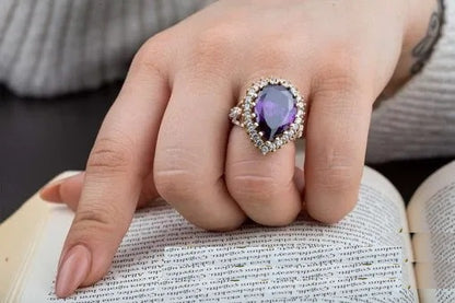 Hurrem Sultana Amethyst Silver Ring