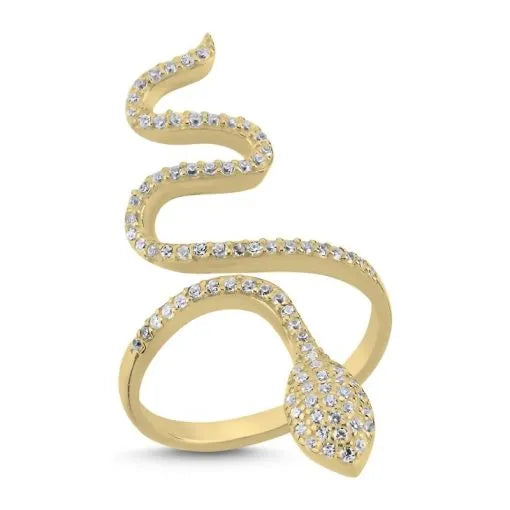 Snake Zircon Adjustable Ring