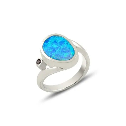 Opal & Cubic Zircon Ring