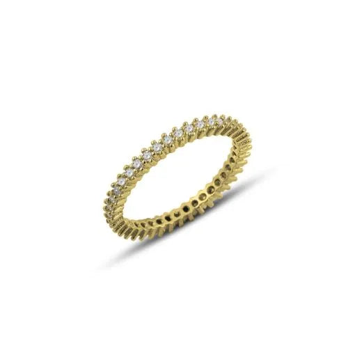 Gold Plated Zircon Single Line Eternity Ring