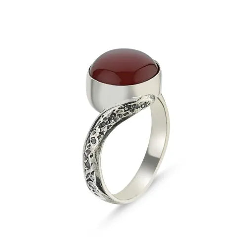 Red Agate Handmade Ring