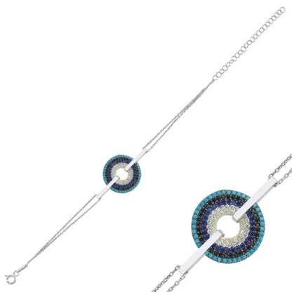 Movable Hoop Evil Eye Zircon Bracelet