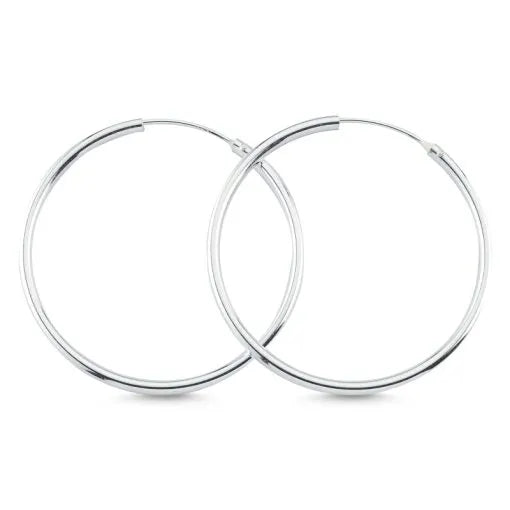 30mm Plain Hoop Silver Earrings