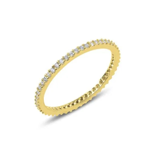 Single Line Zircon Thin Eternity Ring