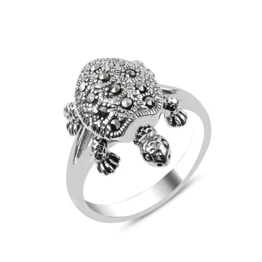 Marcasite Movable Turtle Ring