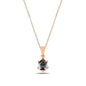 Mystic Topaz Zircon Solitaire Silver Necklace