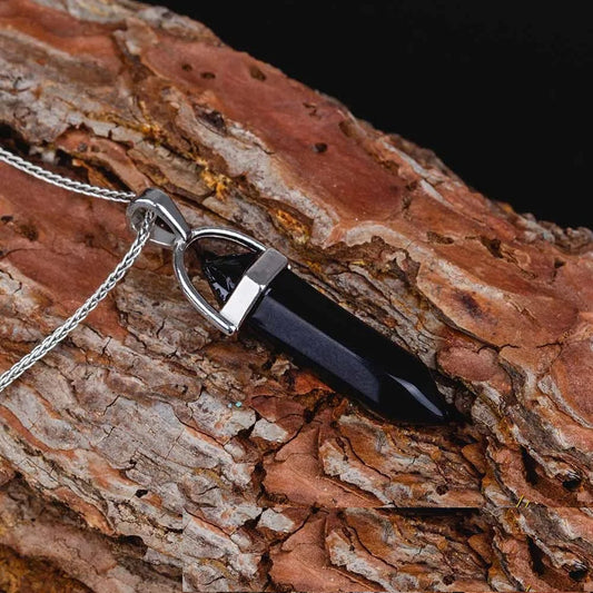 Black Onyx Pen Shape Gemstone Women Pendant