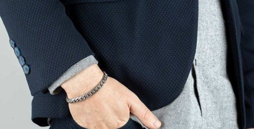 Special Design Silver Chain Bracelet For Men No8