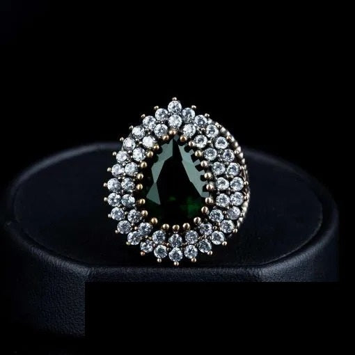 Mahidevran Sultan Black Zircon Silver Ring