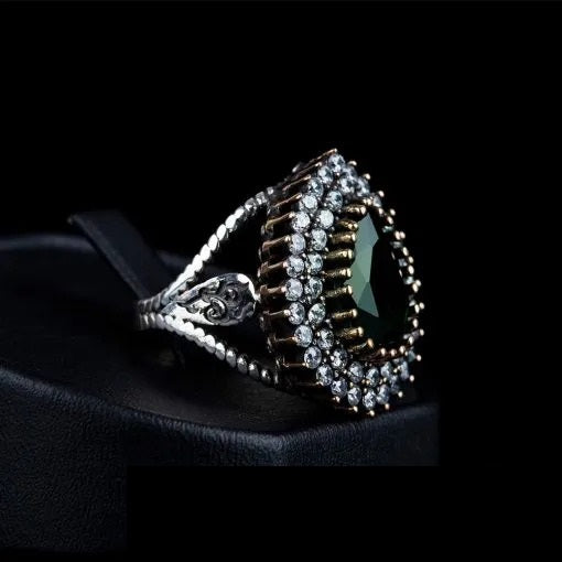 Mahidevran Sultan Black Zircon Silver Ring