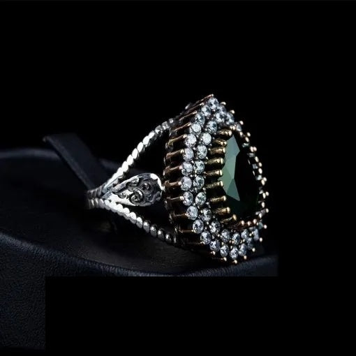 Mahidevran Sultan Emerald Silver Ring