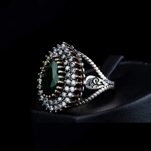 Mahidevran Sultan Black Zircon Silver Ring