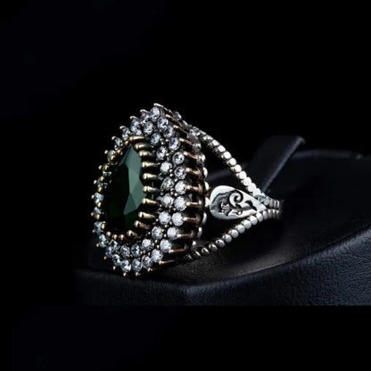 Mahidevran Sultan Emerald Silver Ring