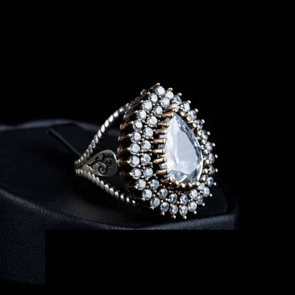 Mahidevran Sultan White Zircon Silver Ring