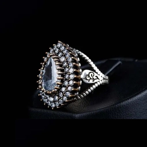 Mahidevran Sultan White Zircon Silver Ring