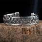 Knitted Design Unisex Silver Cuff Bracelet