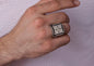 New 4 Qul Surah Nas Felak Ihlas Kafirun Kufi Calligraphy Silver Men's Ring, 4 Qul Ring IS1 IS2 VAL1 NS3