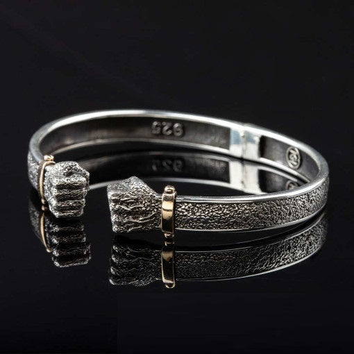 Fists Unisex Silver Cuff Bracelet