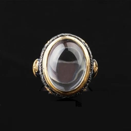 Dur Al Najaf Gold Plated Oxidized Silver Ring