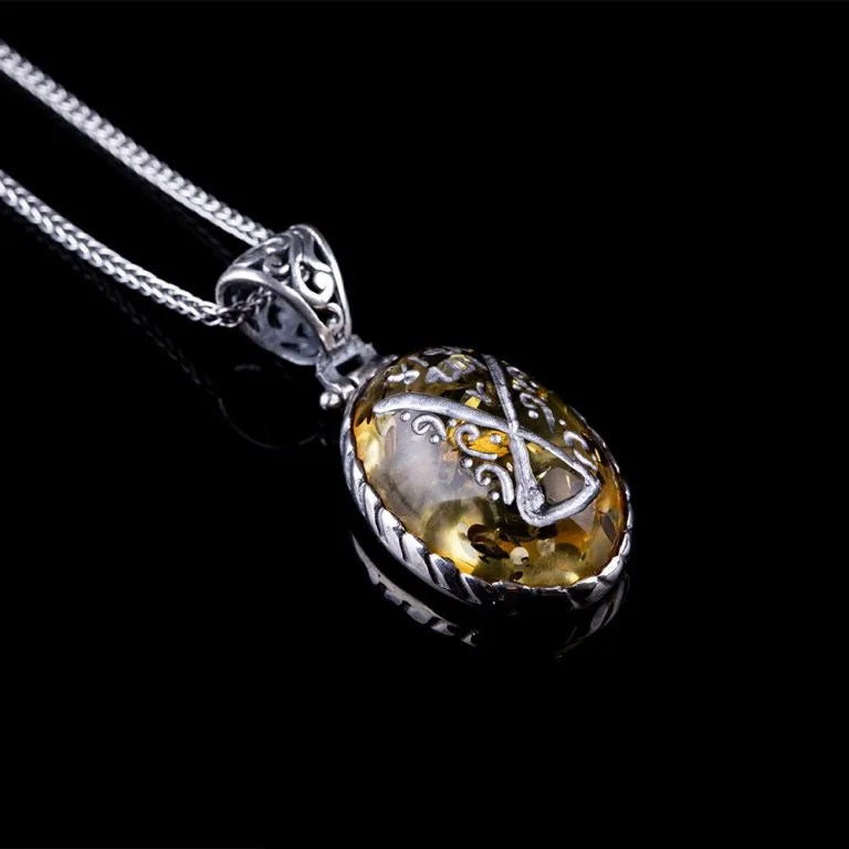 La Ilaha Illallah Amber Pendant