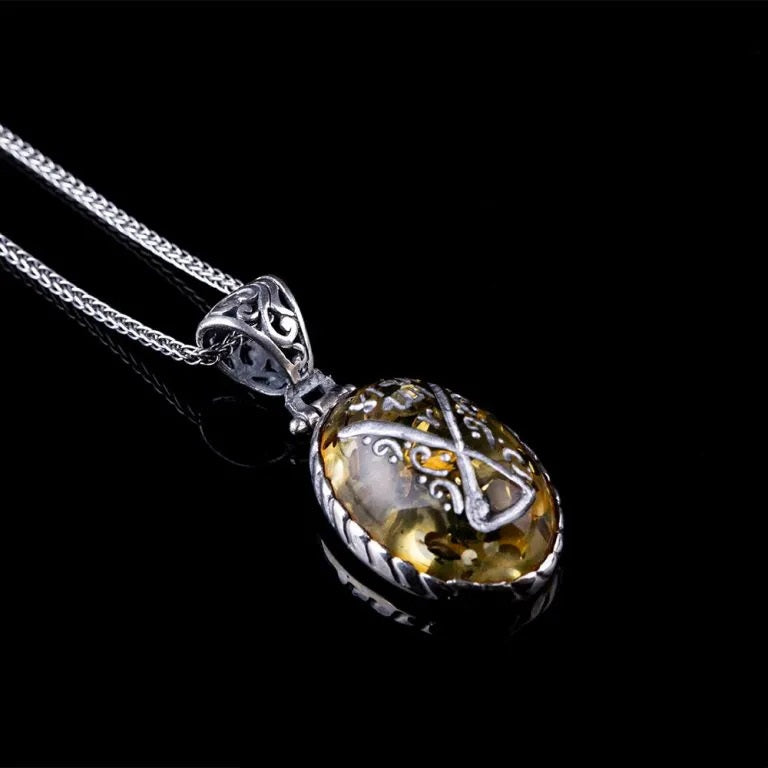 La Ilaha Illallah Amber Pendant