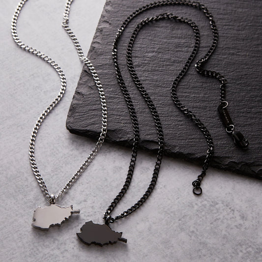 Country Map Necklace  Men