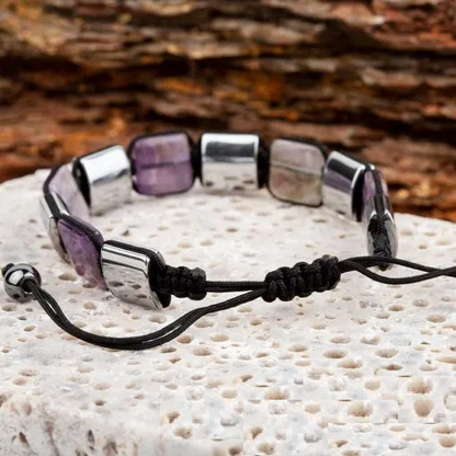 Amethyst Adjustable Beaded Bracelet