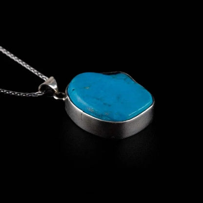 Asymmetric Raw Turquoise Feroza Pendant