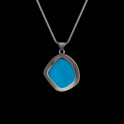 Asymmetric Raw Turquoise Feroza Pendant