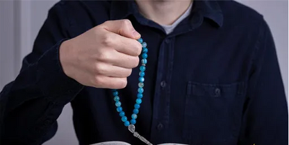 Blue Agate Stone Prayer Beads