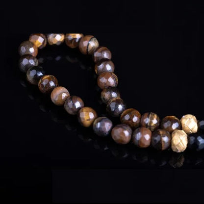 Tiger’s Eye Stone Misbaha With Silver Tughra Imame