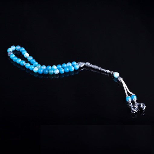 Blue Agate Stone Prayer Beads