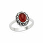 Oval Agate Stone Silver Ring