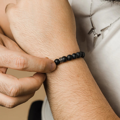 Shadow  Stone Bead Bracelet